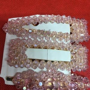 Hair clip/ hair barrett. Baby pink. 3pcs set